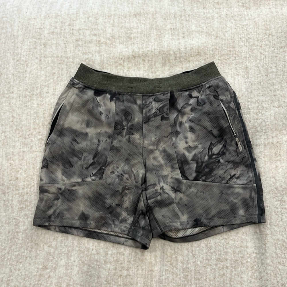 lululemon athletica Textured Tech Gray Athletic Shorts